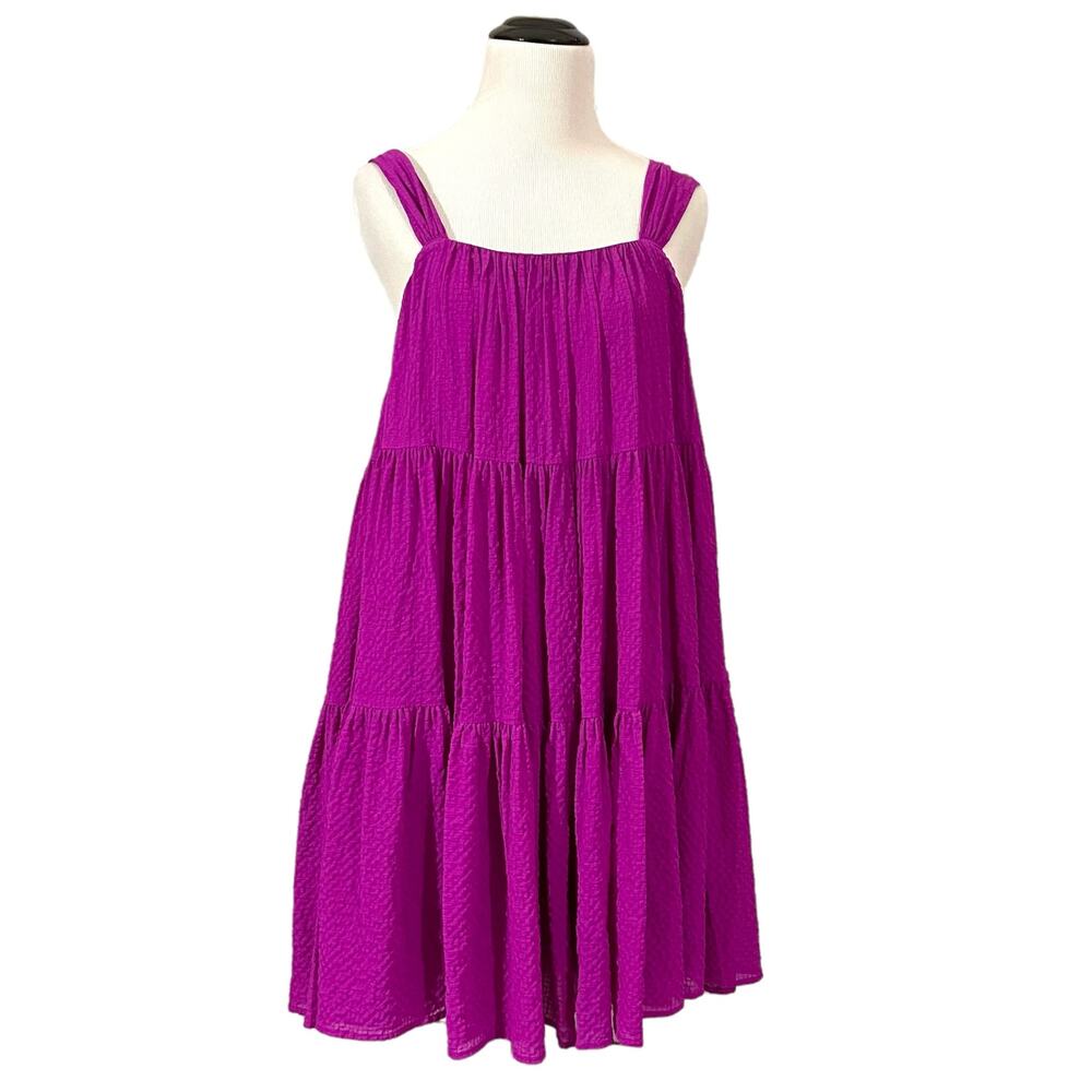 STINE GOYA Benedicte Tiered Trapeze Dress - Flamingo - XS